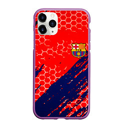 Чехол iPhone 11 Pro матовый Барселона спорт краски текстура, цвет: 3D-фиолетовый