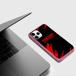 Чехол iPhone 11 Pro матовый Perfectworld красные краски, цвет: 3D-малиновый — фото 2