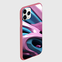 Чехол iPhone 11 Pro матовый Пластичная абстракция, цвет: 3D-малиновый — фото 2