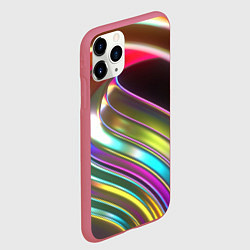 Чехол iPhone 11 Pro матовый Неоновый крученный металл разноцветный, цвет: 3D-малиновый — фото 2