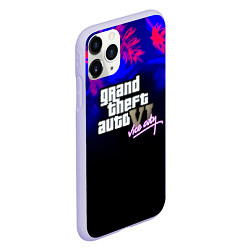 Чехол iPhone 11 Pro матовый GTA vice city tropic game, цвет: 3D-светло-сиреневый — фото 2