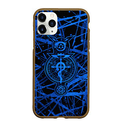 Чехол iPhone 11 Pro матовый Fullmetal Alchemist - symbols, цвет: 3D-коричневый