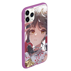 Чехол iPhone 11 Pro матовый Touhou Project Рейму улыбка, цвет: 3D-фиолетовый — фото 2