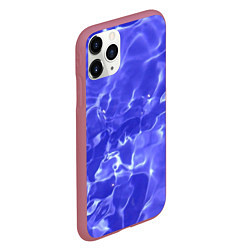 Чехол iPhone 11 Pro матовый Синяя вода текстура, цвет: 3D-малиновый — фото 2