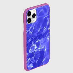 Чехол iPhone 11 Pro матовый Синяя вода текстура, цвет: 3D-фиолетовый — фото 2