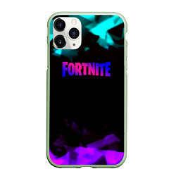 Чехол iPhone 11 Pro матовый Fortnite neon geometry, цвет: 3D-салатовый