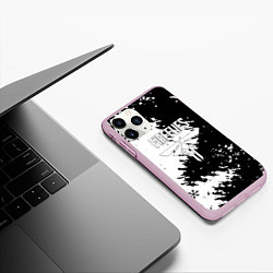 Чехол iPhone 11 Pro матовый Одни из нас краски зима, цвет: 3D-розовый — фото 2