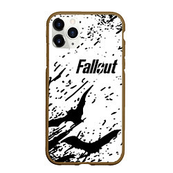 Чехол iPhone 11 Pro матовый Fallout краски летучие мыши, цвет: 3D-коричневый