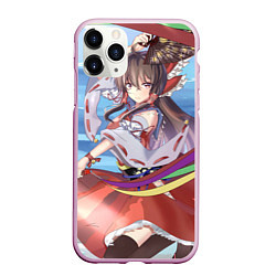 Чехол iPhone 11 Pro матовый Touhou Project Рейму улыбка, цвет: 3D-розовый