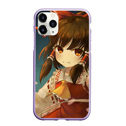 Чехол iPhone 11 Pro матовый Touhou Project Рейму fight, цвет: 3D-светло-сиреневый