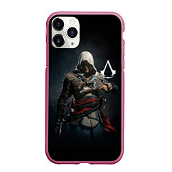 Чехол iPhone 11 Pro матовый Эдвард Кенуей Assassins black flag, цвет: 3D-малиновый