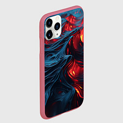 Чехол iPhone 11 Pro матовый Яркая волнистая абстракция, цвет: 3D-малиновый — фото 2