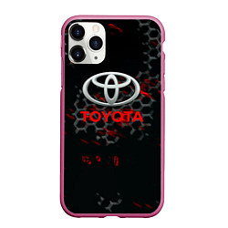 Чехол iPhone 11 Pro матовый Toyota краски броня, цвет: 3D-малиновый