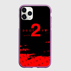 Чехол iPhone 11 Pro матовый Destiny 2 краски надписи, цвет: 3D-фиолетовый