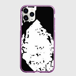 Чехол iPhone 11 Pro матовый Чёрно белые краски, цвет: 3D-фиолетовый