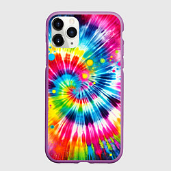Чехол iPhone 11 Pro матовый Узор красками, цвет: 3D-фиолетовый