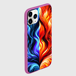 Чехол iPhone 11 Pro матовый Два огня, цвет: 3D-фиолетовый — фото 2