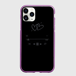 Чехол iPhone 11 Pro матовый Музыка любви, цвет: 3D-фиолетовый