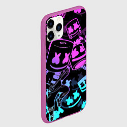 Чехол iPhone 11 Pro матовый Marshmello neon pattern, цвет: 3D-фиолетовый — фото 2