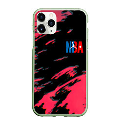 Чехол iPhone 11 Pro матовый NBA краски текстура, цвет: 3D-салатовый