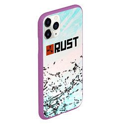 Чехол iPhone 11 Pro матовый Rust game текстура, цвет: 3D-фиолетовый — фото 2