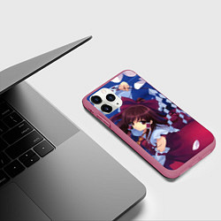 Чехол iPhone 11 Pro матовый Touhou Project Рейму милая, цвет: 3D-малиновый — фото 2