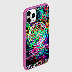 Чехол iPhone 11 Pro матовый Шри янтра, цвет: 3D-фиолетовый — фото 2