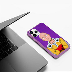 Чехол iPhone 11 Pro матовый Realistic Saitama, цвет: 3D-фиолетовый — фото 2