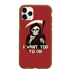 Чехол iPhone 11 Pro матовый I want you to die, цвет: 3D-коричневый