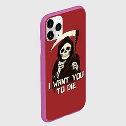 Чехол iPhone 11 Pro матовый I want you to die, цвет: 3D-фиолетовый — фото 2
