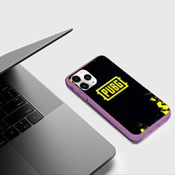Чехол iPhone 11 Pro матовый Pubg краски абстракция, цвет: 3D-фиолетовый — фото 2