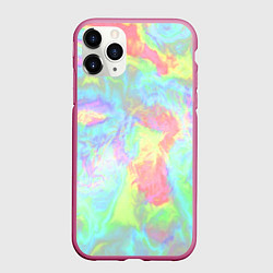 Чехол iPhone 11 Pro матовый Абстракция смесь красок, цвет: 3D-малиновый