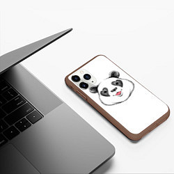 Чехол iPhone 11 Pro матовый Влюблённый панда, цвет: 3D-коричневый — фото 2