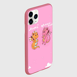 Чехол iPhone 11 Pro матовый Мать драконов для пары, цвет: 3D-малиновый — фото 2