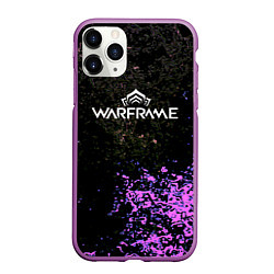 Чехол iPhone 11 Pro матовый Warframe брызги неоновых красок, цвет: 3D-фиолетовый