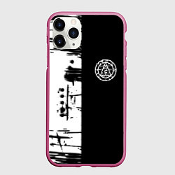 Чехол iPhone 11 Pro матовый Silent hill краски текстура гейм, цвет: 3D-малиновый