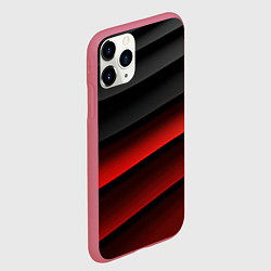Чехол iPhone 11 Pro матовый Черно-красный объемный градиент, цвет: 3D-малиновый — фото 2