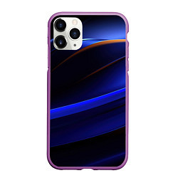 Чехол iPhone 11 Pro матовый Синее свечение на абстрактном фоне, цвет: 3D-фиолетовый