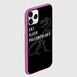 Чехол iPhone 11 Pro матовый Eat sleep paleontology, цвет: 3D-фиолетовый — фото 2