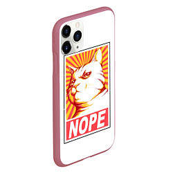 Чехол iPhone 11 Pro матовый Nope - cat, цвет: 3D-малиновый — фото 2