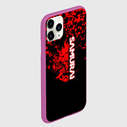 Чехол iPhone 11 Pro матовый Cyberpunk samurai красные краски, цвет: 3D-фиолетовый — фото 2