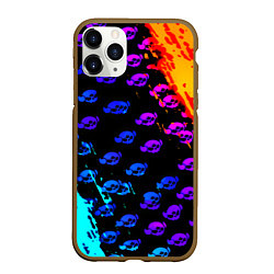 Чехол iPhone 11 Pro матовый Brawl stars neon logo kids, цвет: 3D-коричневый