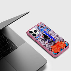 Чехол iPhone 11 Pro матовый Samurai cyberpunk карпы кои, цвет: 3D-малиновый — фото 2