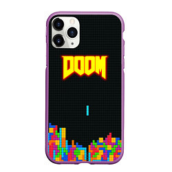 Чехол iPhone 11 Pro матовый Doom x tetrix коллабарация, цвет: 3D-фиолетовый