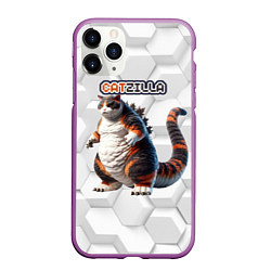 Чехол iPhone 11 Pro матовый Catzilla big, цвет: 3D-фиолетовый