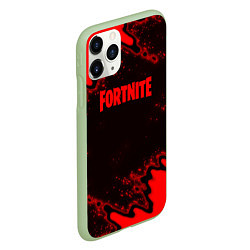 Чехол iPhone 11 Pro матовый Fortnite game colors red, цвет: 3D-салатовый — фото 2