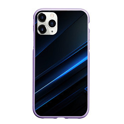 Чехол iPhone 11 Pro матовый Темно-синий абстрактный фон абстракция, цвет: 3D-светло-сиреневый