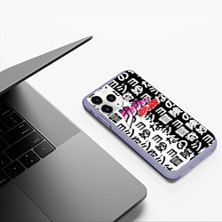 Чехол iPhone 11 Pro матовый Jojo anime pattern, цвет: 3D-светло-сиреневый — фото 2