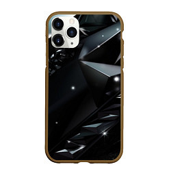 Чехол iPhone 11 Pro матовый Black luxury abstract, цвет: 3D-коричневый