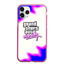 Чехол iPhone 11 Pro матовый GTA неон краски, цвет: 3D-малиновый